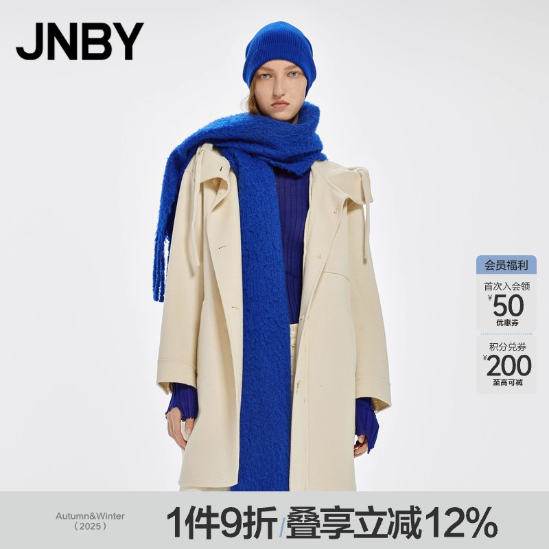 JNBY/江南布衣宽松翻领呢大衣
