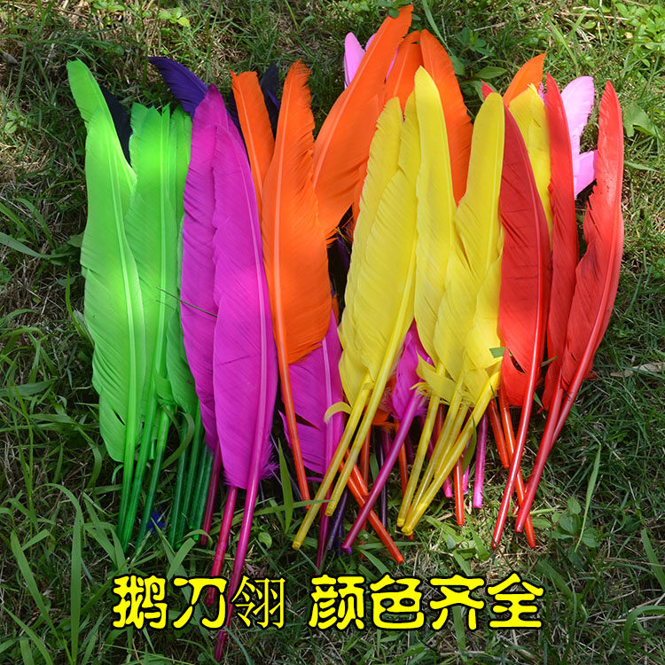 纯天然白色鹅毛驼背大刀diy羽毛笔材料 火鸡羽毛装饰舞台道具羽毛