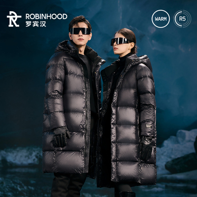 罗宾汉90白鹅绒长款羽绒服24年冬季新款男女同款加厚保暖百搭外套