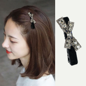发夹刘海夹侧边夹女前额精致碎发专用一字夹水钻蝴蝶结鸭嘴夹发卡