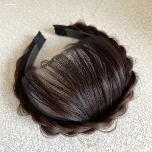 自然遮白发发箍鱼骨辫假发刘海一体增高颅顶头箍压发发卡发窟发苦
