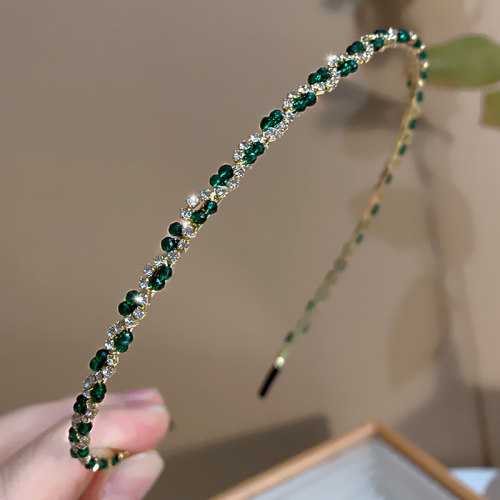 左欧发箍水钻日韩绿水钻头箍