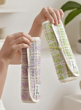 首饰收纳包小香风黄金项链首饰收纳盒旅行便携首饰卷铺盖卷收纳袋