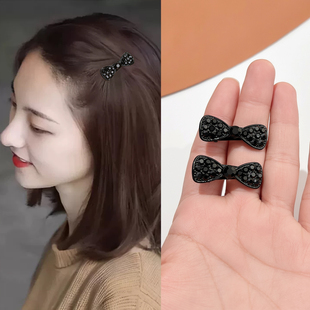 侧边精致小夹子绝美高级感水钻蝴蝶结迷你发夹碎发刘海发卡鸭嘴夹