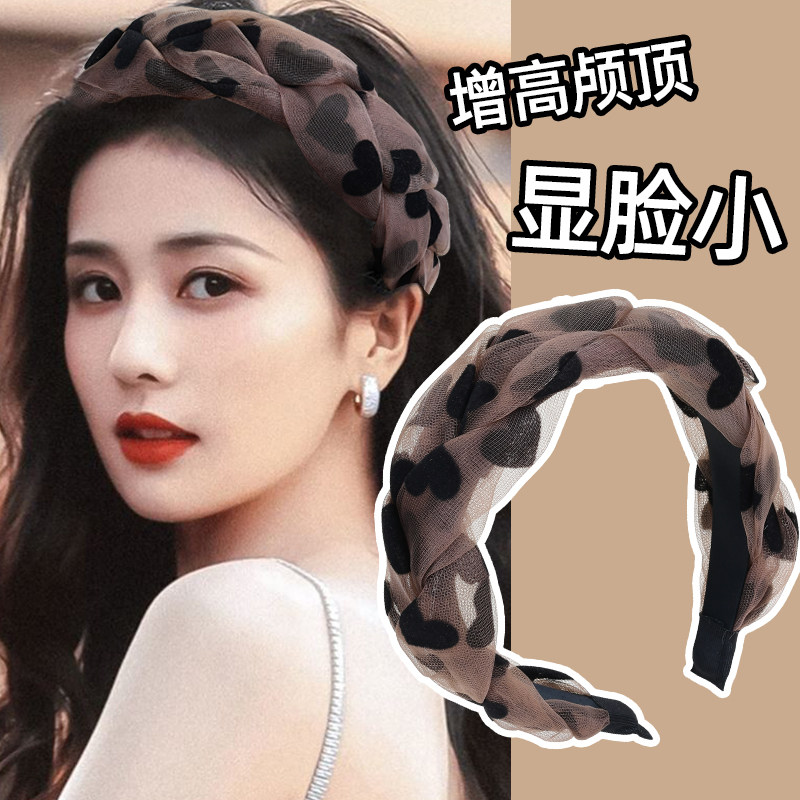 左欧发箍欧根纱显高颅顶显脸小图片
