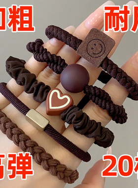 皮筋高弹力耐用黑色加粗扎头发橡皮筋头绳女生皮套发圈高颜值发绳
