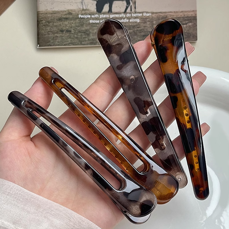 豹纹发夹女士刘海前额鸭嘴夹洗脸化妆定型固定夹侧边夹碎发一字夹