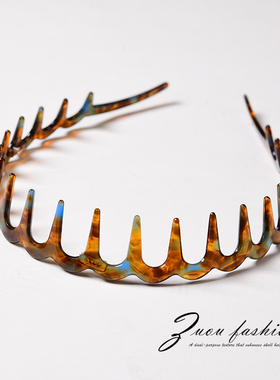 大波浪齿梳发箍女款2026新款高颅顶洗脸防滑不勒头饰发卡压发头箍