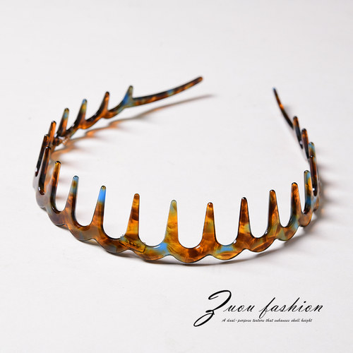 高颅顶大波浪反戴固定蓬松发箍