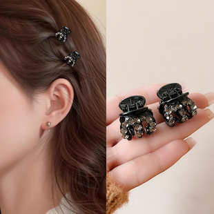发夹侧边精致小巧迷你小号超小黑色水钻刘海夹碎发夹小夹子抓夹女