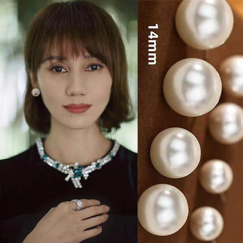 袁泉同款珍珠耳夹akoya蚊香盘