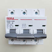 100 125 PEOPLE人民电器3P 125A空气开关断路器380V三相三线RDX2