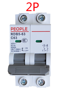 PEOPLE人民电器2P 40A双进双出断路器空气开关C63两相电20总32 25