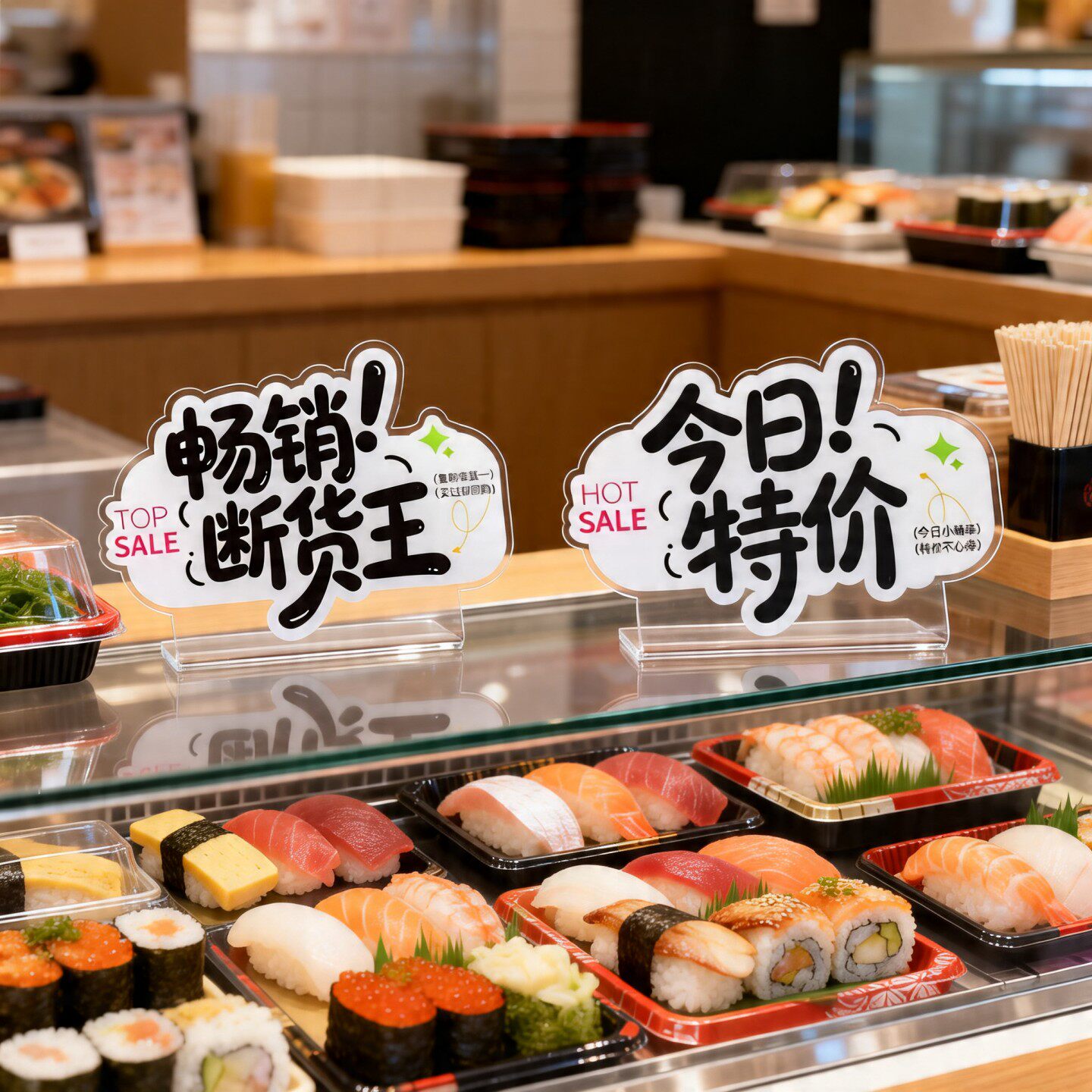 烘焙店铺餐饮产品促销L型小台卡商品陈列营销亚克力广告展示牌 - 实物图