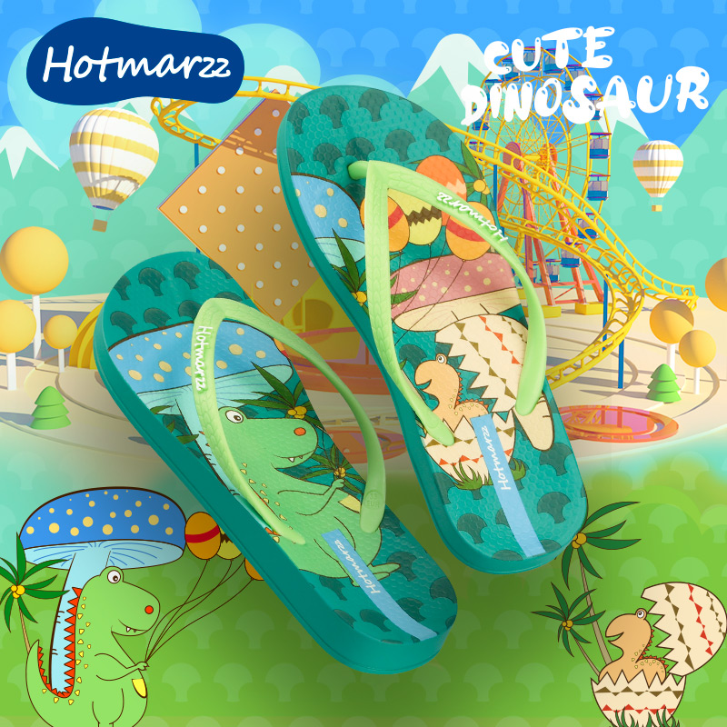 hotmarzz黑瑪人字拖可愛弧型大底