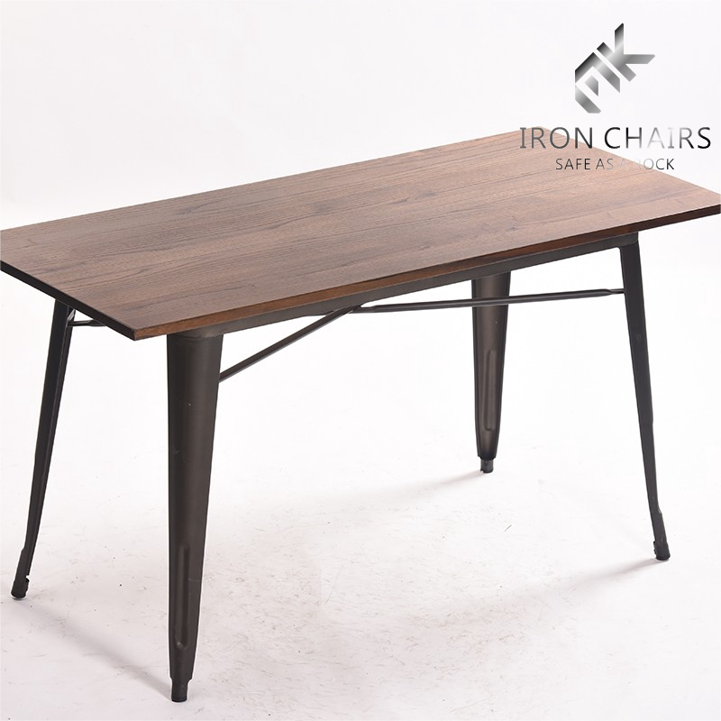欧式工业风铁艺餐桌椅组合金属咖啡会议桌做旧酒吧桌子复古铁皮桌