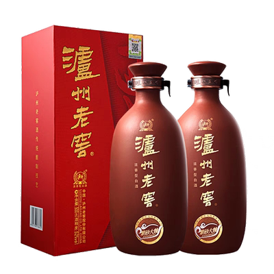 泸州老窖紫砂大曲红陶38/52度500ml*2瓶浓香型礼盒装白酒宴席送礼
