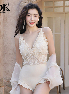 DK泳衣女款2025新款高级感性感连体两件套遮肚显瘦女士泡温泉泳装