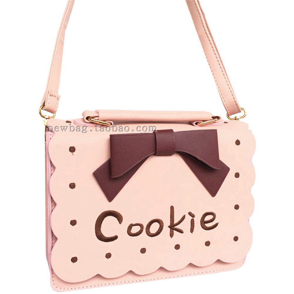 蝴蝶结单肩学生饼干手提斜挎包包大包cookies funny shoulder bag