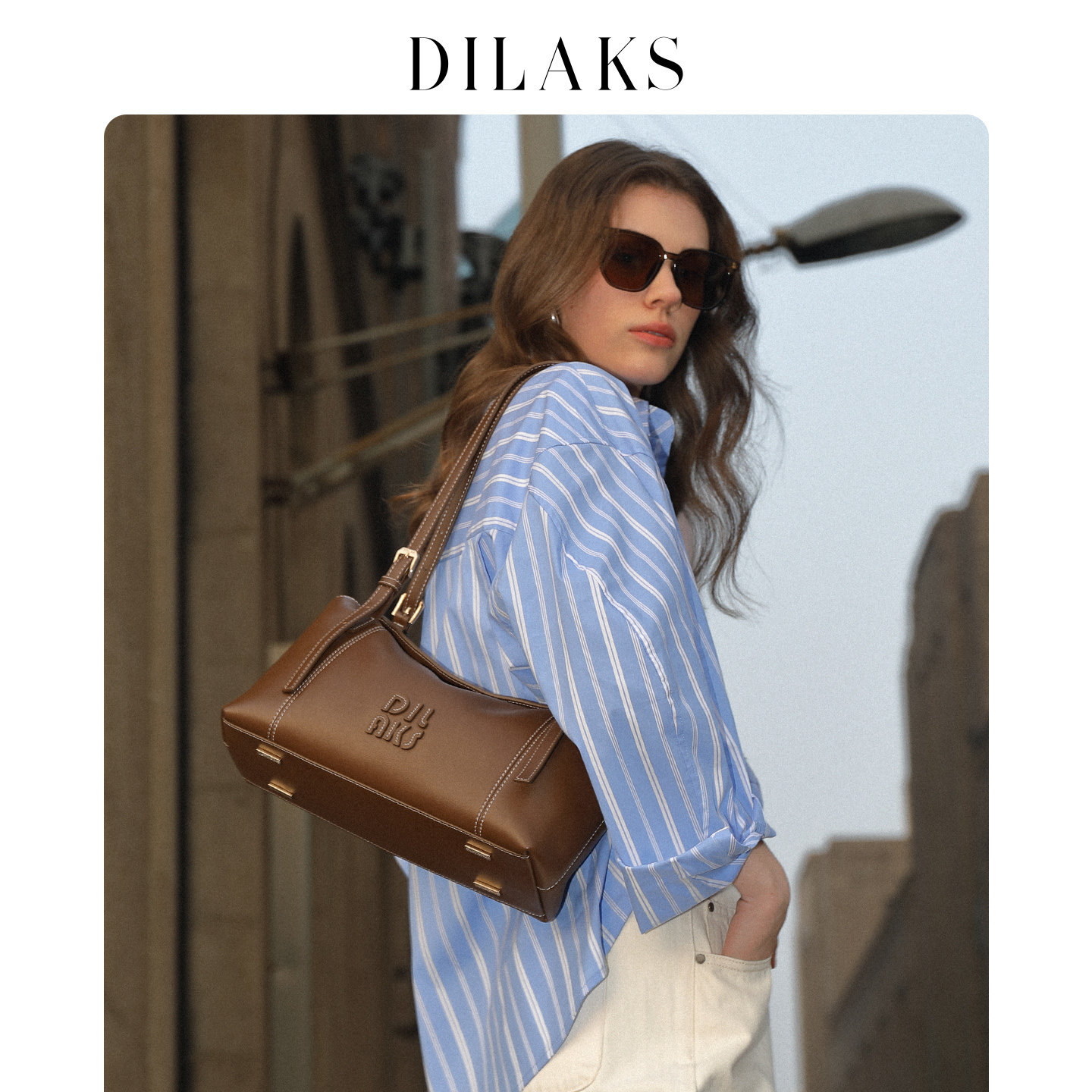 DILAKS迪莱克丝2025秋冬新款植鞣牛皮包腋下法棍包通勤百搭单肩包,箱包皮具/热销女包/男包,腋下包,淘宝优惠券,粉丝福利购,淘宝优惠卷