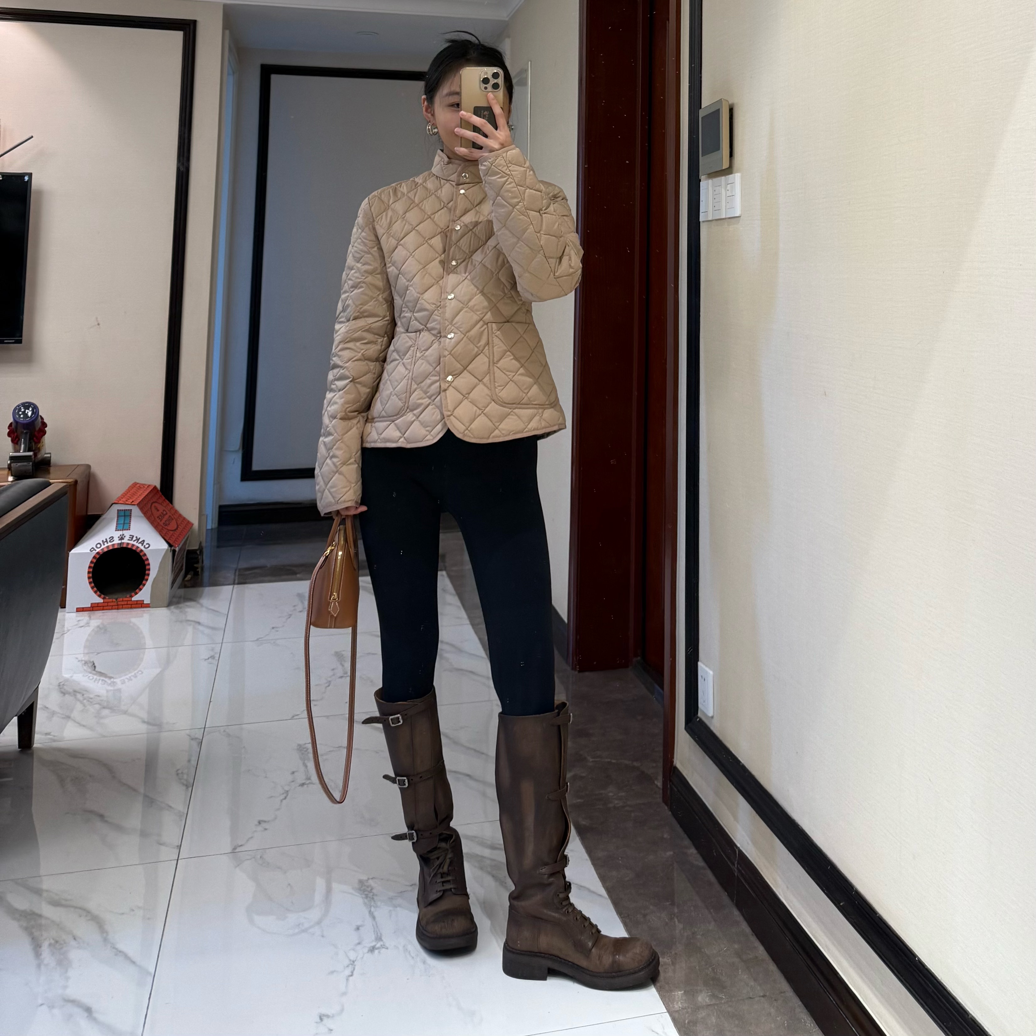 9.10更菱格自然腰线小立领澳标95白鹅绒轻薄羽绒服 VIP链接无退换