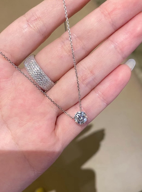 赵露思同款鼻屎钻项链女款2026新款轻奢小众莫桑单钻锆石锁骨颈链