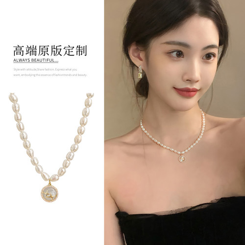 巴洛克珠珠项链轻奢小众2025新款爆款锁骨链女高级感法式礼服颈链