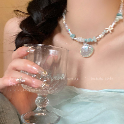 海边度假风拍照贝壳项链女生ins小众设计感配饰沙滩假日风锁骨链