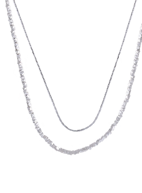 极细双层碎银子项链小众