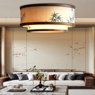 宋代美学东方文人家居装修风格客厅圆形禅意吸顶灯卧室餐厅书房灯