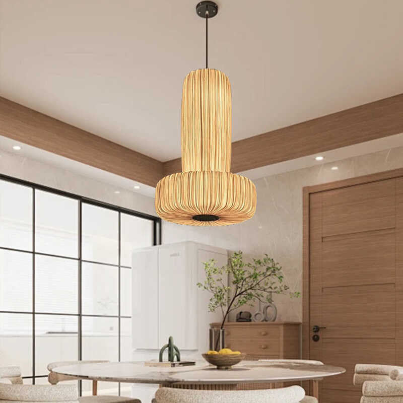 设计师客厅布艺吊灯侘寂风