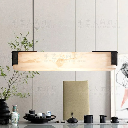 日式客厅餐厅侘寂风仿云石吊灯