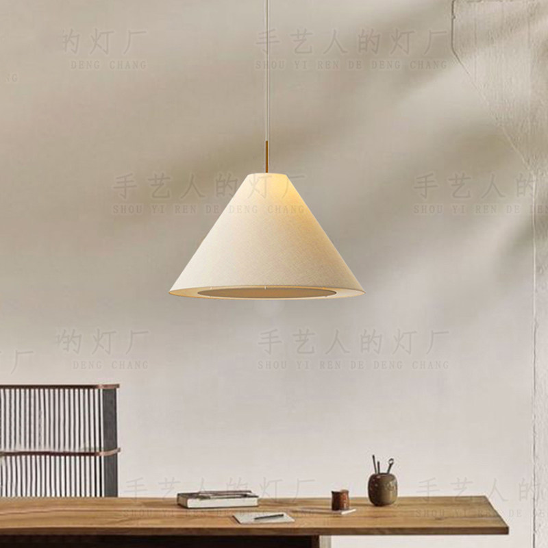 设计师日式侘寂风创意个性现代餐厅客厅茶室禅意吧台民宿布艺吊灯