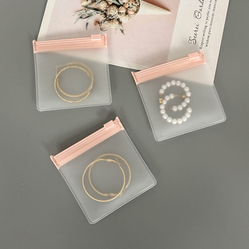 加厚EVA磨砂+透明耳环饰品收纳袋手镯首饰袋分装便携拉链扣防尘袋