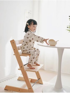 M宝宝成长椅实木婴儿北欧儿童餐椅可调节多功能男女孩童吃饭家用