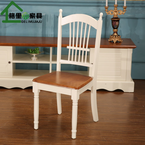全实木地中海美式乡村简约餐椅