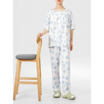 鹿岛什物纪ABQ20957女士夏季家居套装印花透气宽松舒适轻薄睡衣