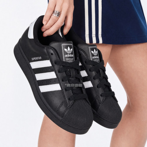 Adidas阿迪贝壳头黑色男鞋女鞋
