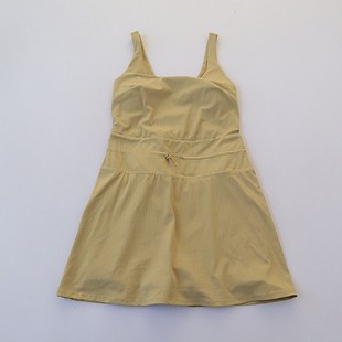 修身 套头短裙E2 新欧美女纯色U型领背心运动瑜伽连衣裙 春季