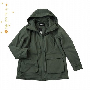 保暖棉衣 欧美女士可脱卸帽长袖 中长直筒拉链棉服外套K3 新款 冬季