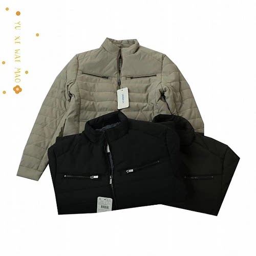 立领夹棉长袖软皮夹克拉链保暖