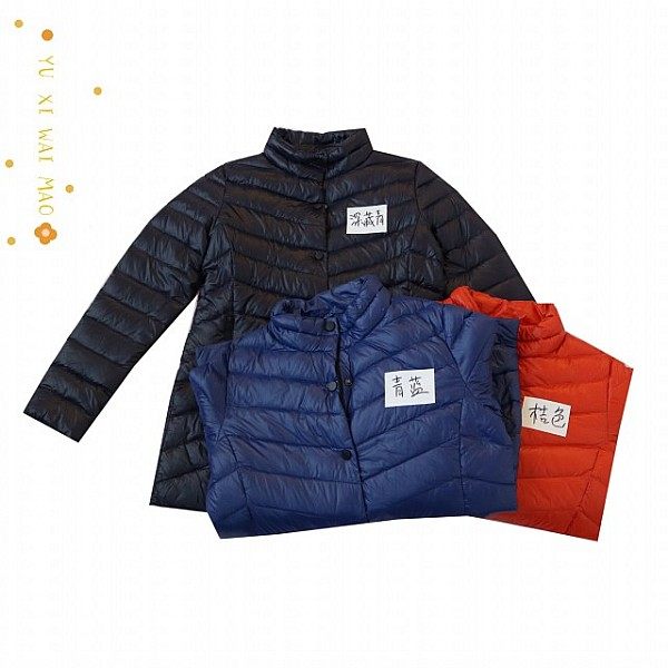 轻薄立领修身保暖拉链羽绒外套