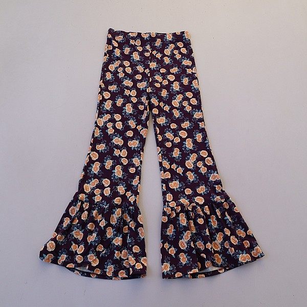 春季新欧美7/8岁女童松紧腰印花喇叭裤 中小童高腰弹力长裤A11,童装/婴儿装/亲子装,运动裤卫裤,淘宝优惠券,粉丝福利购,淘宝优惠卷