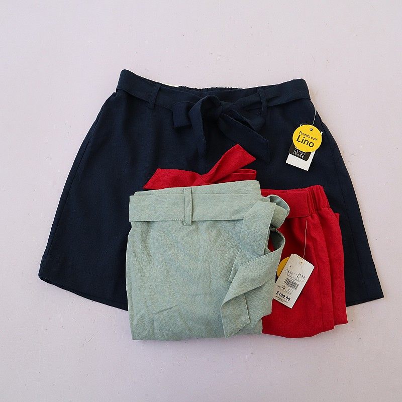 春夏新款欧美女士微松紧系腰带麻混纺休闲裤  高腰纯色百搭短裤E2,女装/女士精品,休闲裤,淘宝优惠券,粉丝福利购,淘宝优惠卷