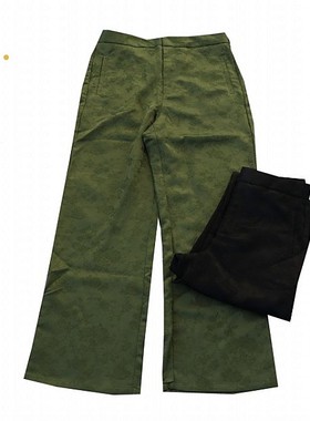 春秋新款欧美女士欧美女士微松紧立体花直筒裤  高腰休闲长裤D14