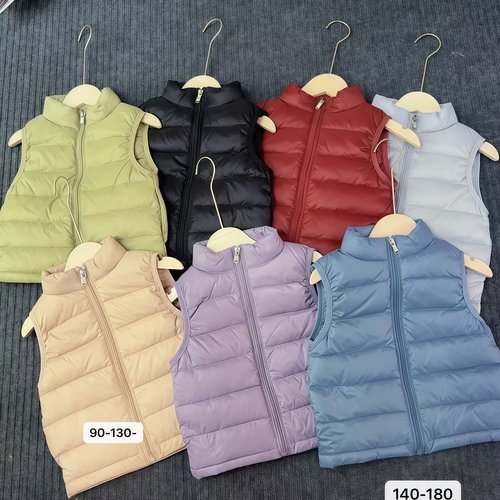 男女童白鸭绒立领保暖羽绒马甲