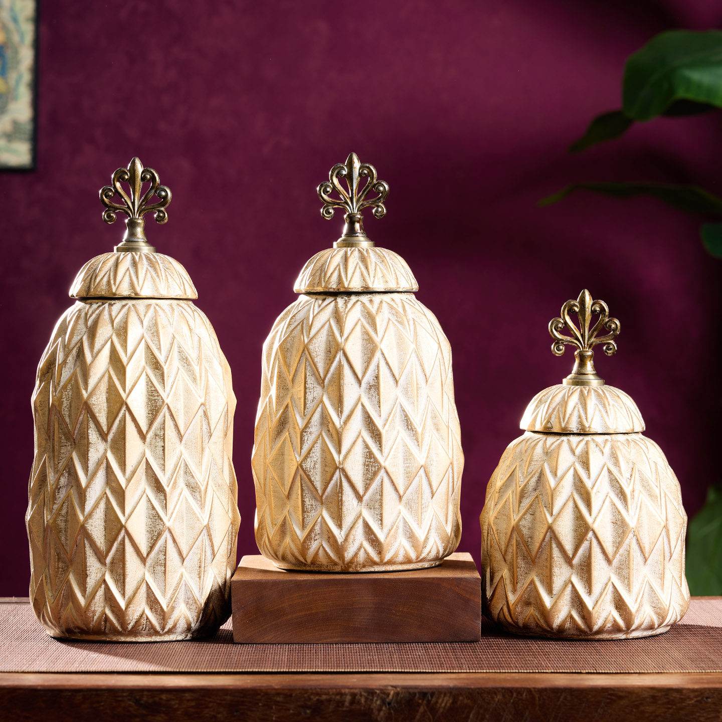 东南亚风陶瓷茶叶罐密封储存罐装零食糖果罐子包装盒花瓶装饰摆件