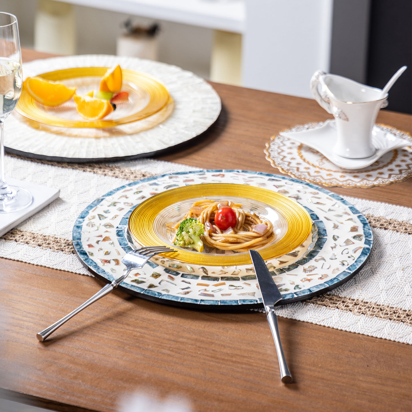 法式轻奢西餐垫面包水果盘子天然贝壳隔热垫欧式高级感装饰托盘,餐饮具,餐用托盘,淘宝优惠券,粉丝福利购,淘宝优惠卷