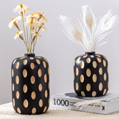 整木雕刻禅意插花瓶干花器原木简约ins风装 饰民宿客厅电视柜摆件