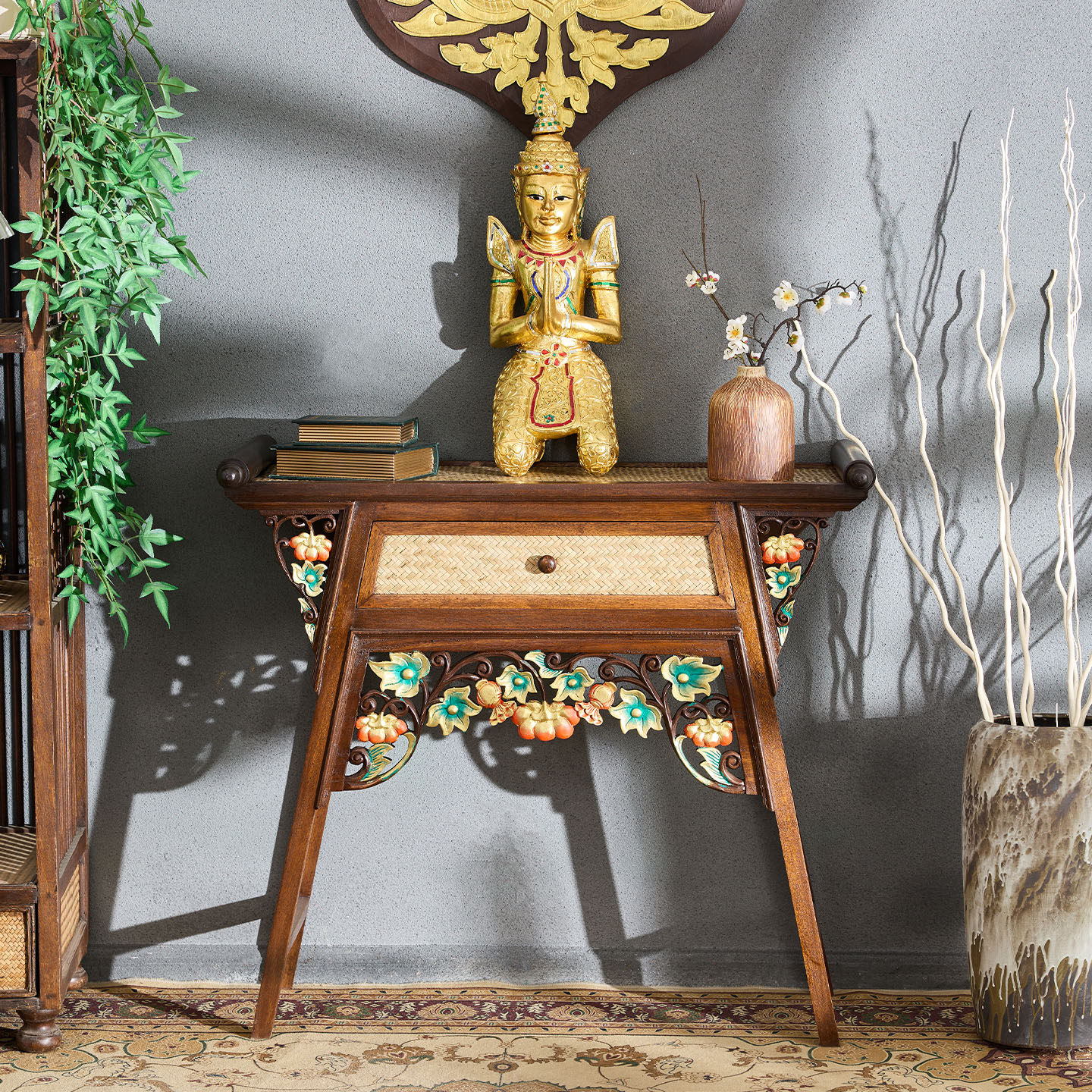 供桌香案复古供台财神观音供奉条案实木复古小型泰国寺庙佛堂佛台